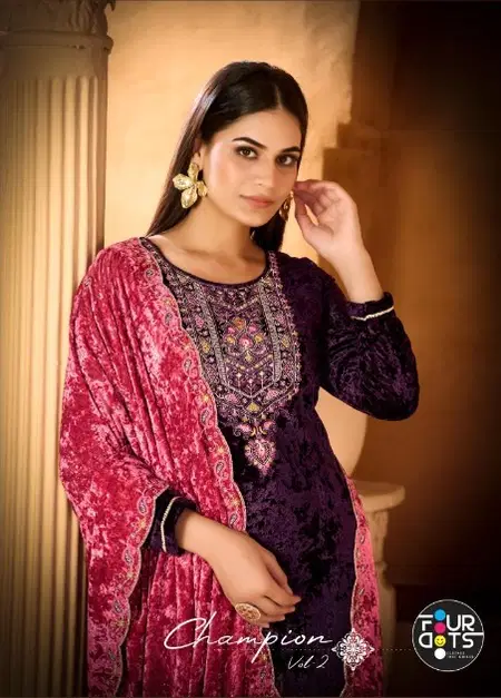 Champion Vol 2 By Fourdots Velvet Wholesale Designer Salwar Suits In India